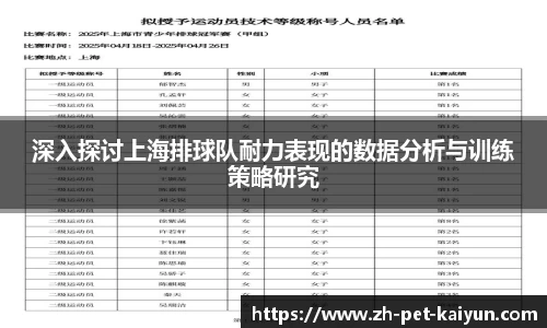 深入探讨上海排球队耐力表现的数据分析与训练策略研究